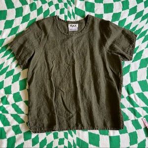 Flax Green Linen Top